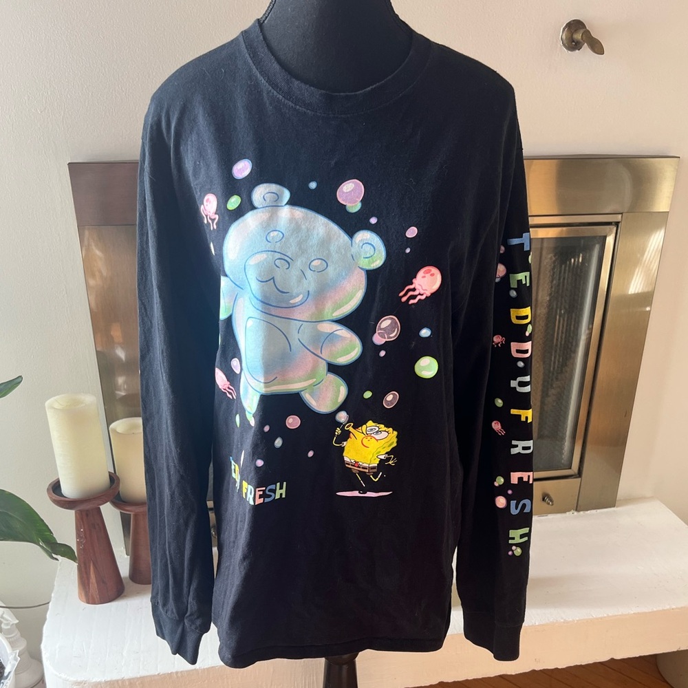 Teddy Fresh x Spongebob Black Long Sleeve Graphic Tee